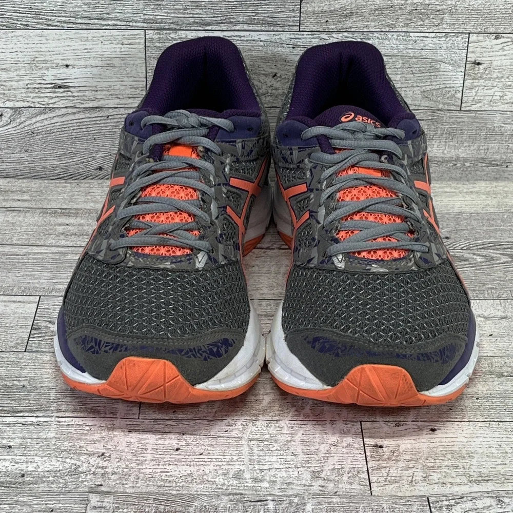 Asics Gel‎ Excite 4 T6E9Q Running Shoes Gray Orange Purple White Women Size 9.5